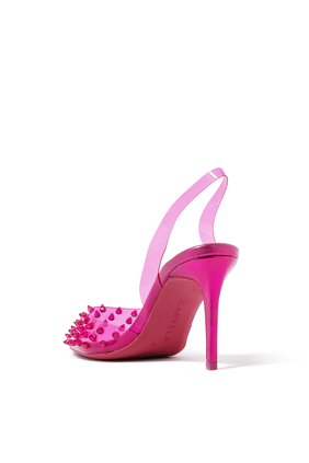 Lapix 90 Perspex Spike Slingback Pointy Pumps